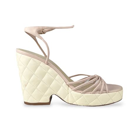 chanel pink mules|chanel quilted wedges.